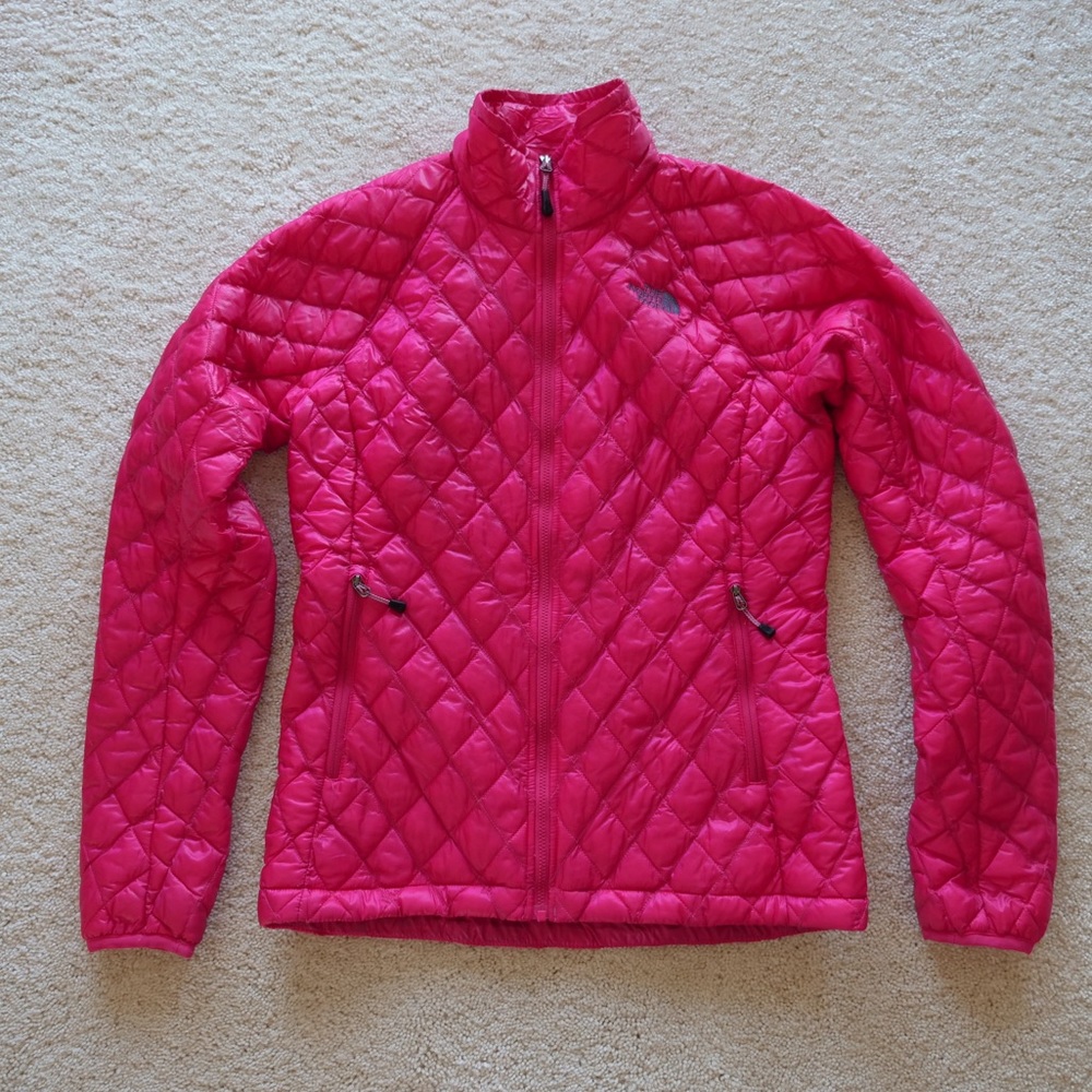 Hot pink North Face thermoball jacket
